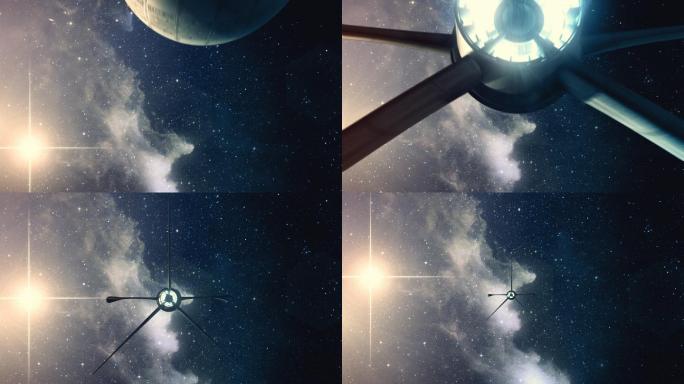 科幻动画。宇宙飞船飞向宇宙。