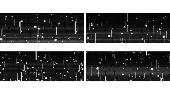 【宽屏时尚背景】黑白几何粒子上升简约炫酷