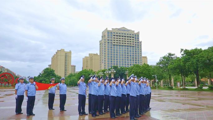 扫黑除恶整装待发执行严打任务警察广场宣誓