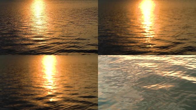 夕阳落的湖面慢镜