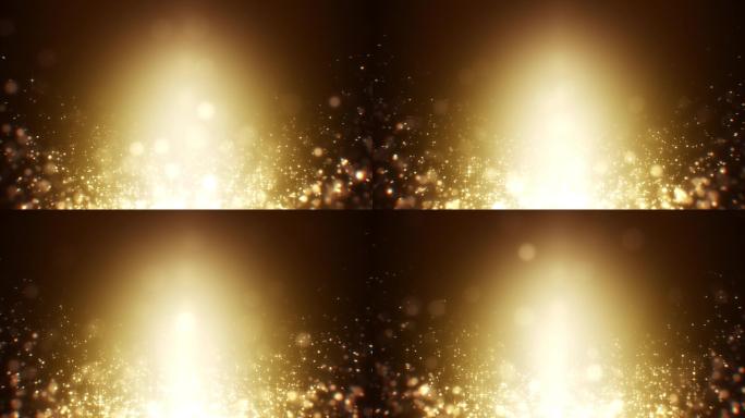 金色星光粒子上升循环视频