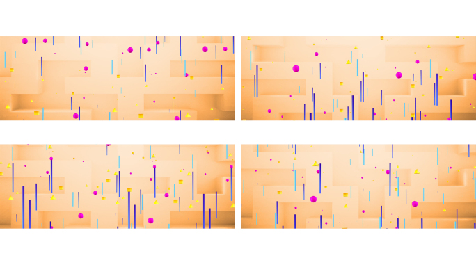 【宽屏时尚背景】简约多彩3D粒子温暖活泼