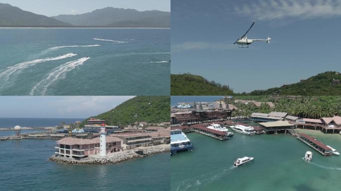 海南三亚旅游景区游艇沙滩摩托艇冲浪直升机