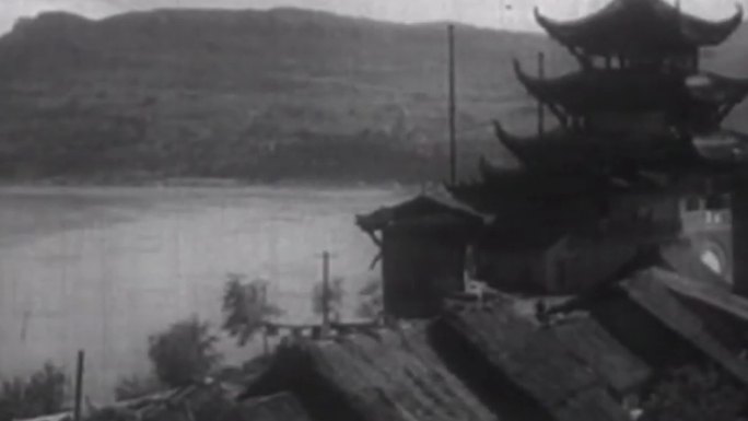 40年代中国河边洗衣服