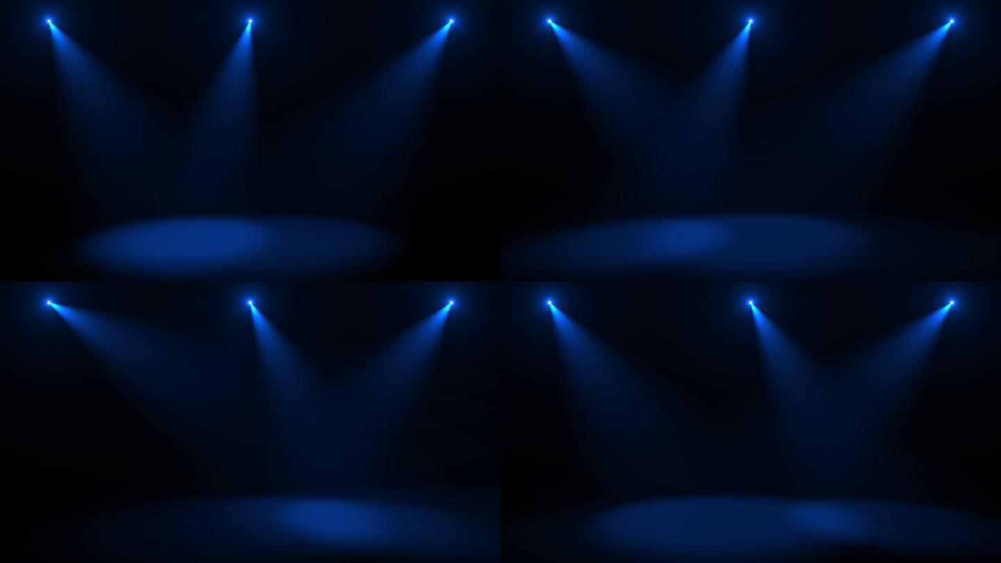 4K蓝色舞台3盏追光灯射灯探照灯摇摆灯