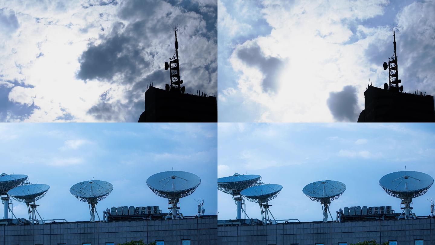 湖南电视台大楼和卫星天线