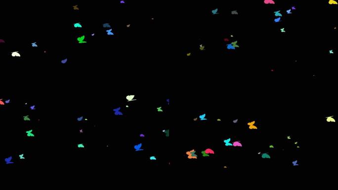 一群彩色蝴蝶飞过屏幕带通道