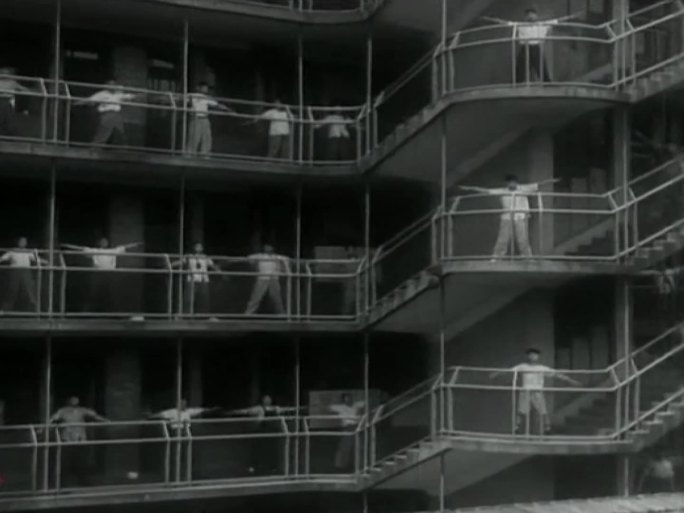 50年代学校做广播体操