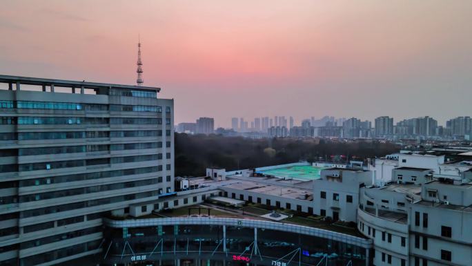 4K航拍延时摄影南京中大医院