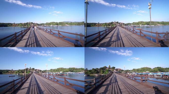泰国最长孟族木桥移动延时摄影