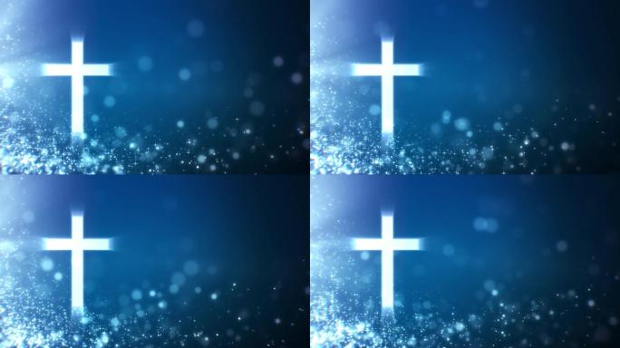 蓝色梦幻神圣十字架循环视频