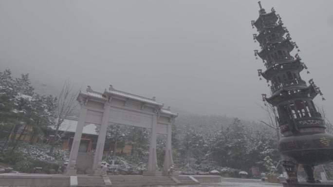 大雪中的建筑仙侠剧拍摄地