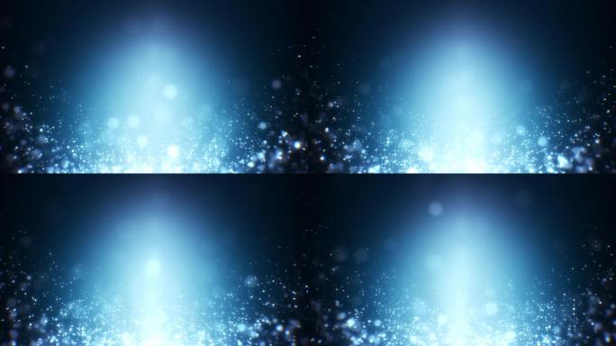蓝色梦幻星光粒子循环视频
