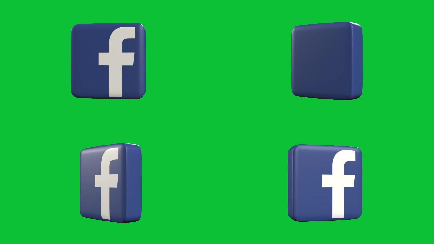 Facebook脸书3d图标logo