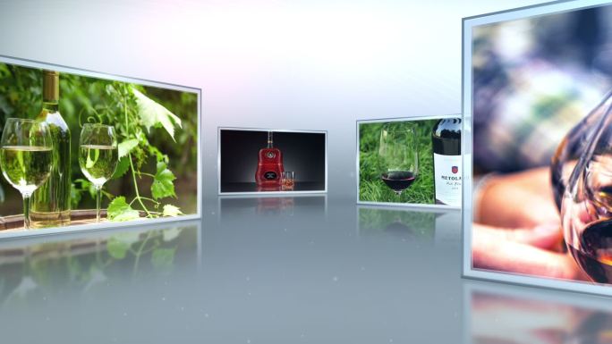 淡雅玻璃质感边框产品图片图文展示模板