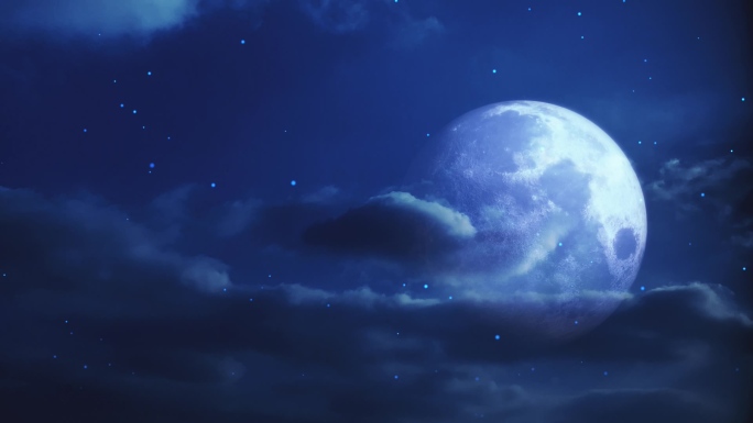 【HD天空】奇幻星球月亮繁星闪烁夜空星夜