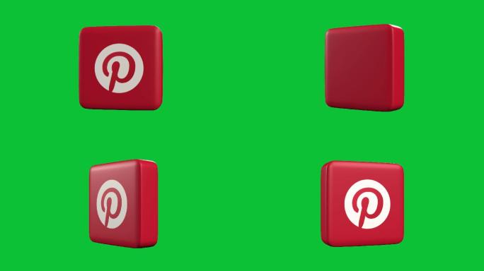 Pinterest3d图标logo演绎