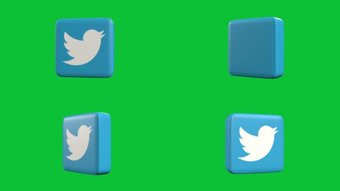 Twitter3d图标logo演绎