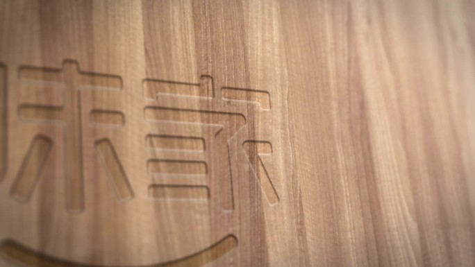 原木木纹效果ae模板logo展示