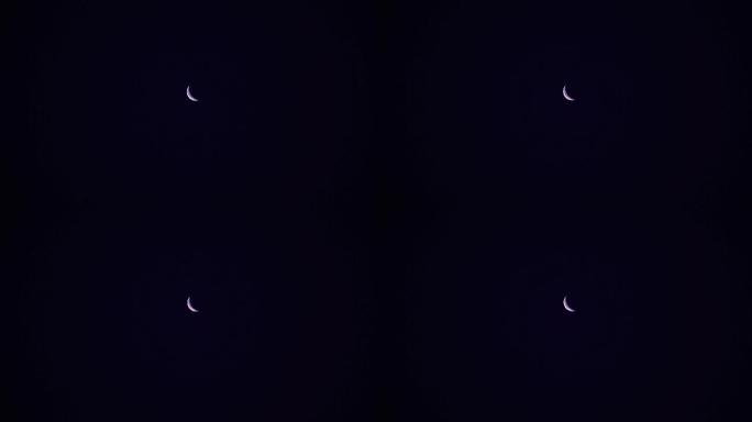 夜晚的月亮弯弯的月亮
