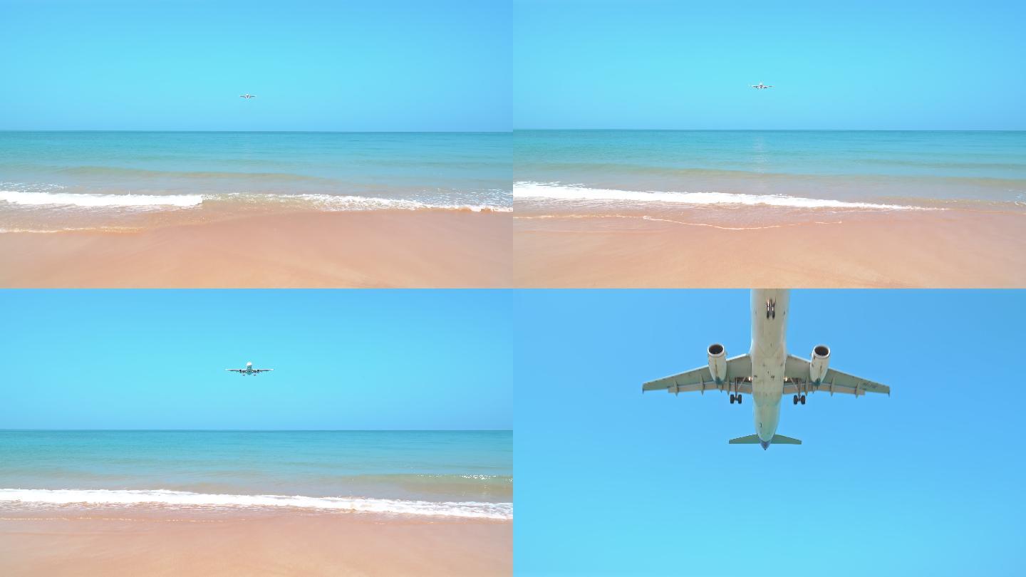 飞机在海上飞过