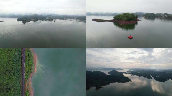  千岛湖淳安县大气水面航拍4k