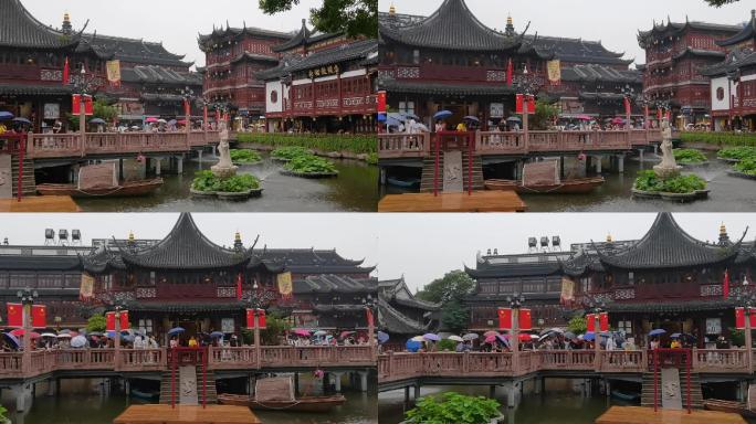上海城隍庙豫园古建门牌楼古街九曲十八弯