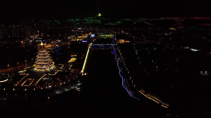 遂宁临仙阁景区夜景5