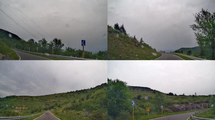 行车素材.阴雨天的盘山路