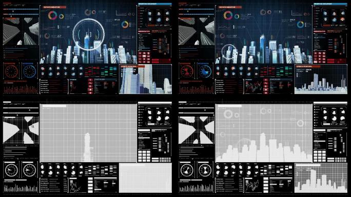 建筑技术，建筑城市天际线的数字显示。