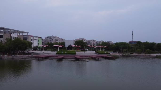 东营河口文化广场雕塑、小区、河流