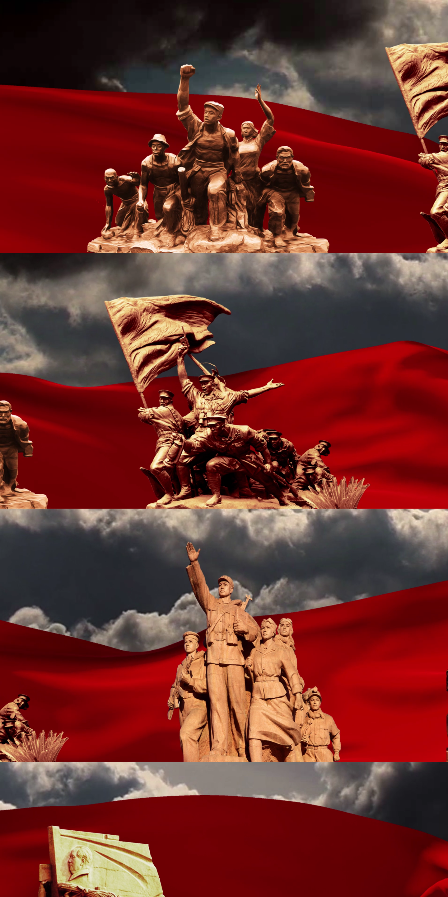 中国革命战争红色雕塑视频展示