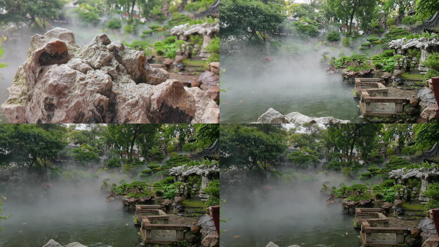 上海城隍庙豫园古建假山流水