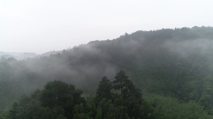 4k高清云雾缭绕翻山越岭航拍素材