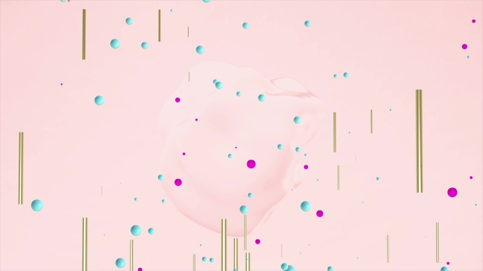 【4K时尚背景】简约粉色活泼多彩粒子上升