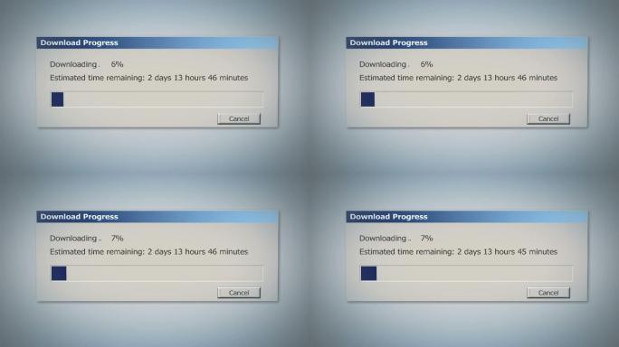 超慢下载过程的对话框窗口
