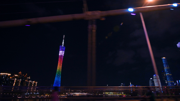 城市夜晚开车车窗外夜景4k视频素材