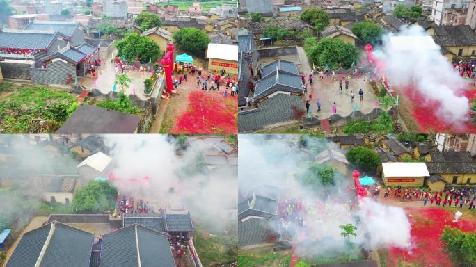 广东农村乡村风貌风景人文宗厅航拍2