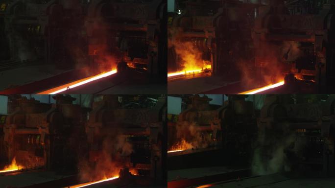 重工业机械加工熔融燃烧的铁棒