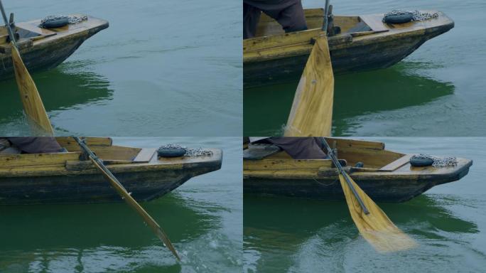 划船船桨的特写