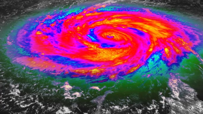 飓风红外卫星视图飓风风暴时间流逝雷达