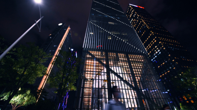 夜晚城市街道开车街景城市夜景4k视频素材