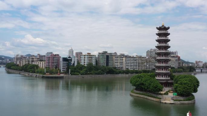 韶关城市风景通天塔航拍