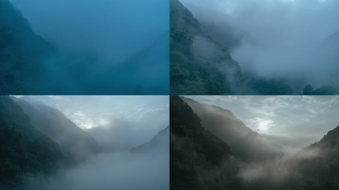 【4K原创】山谷中的雾气
