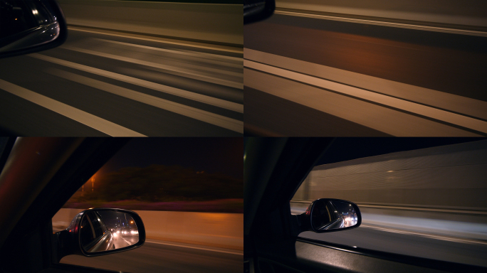 城市夜晚开车道路4k视频素材