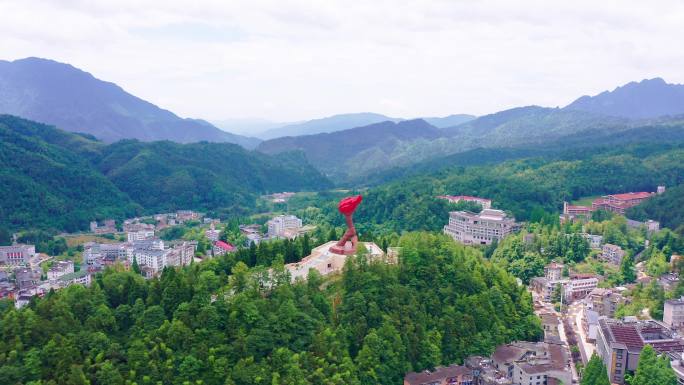 【原创4K】井冈山地标茨坪镇航怕