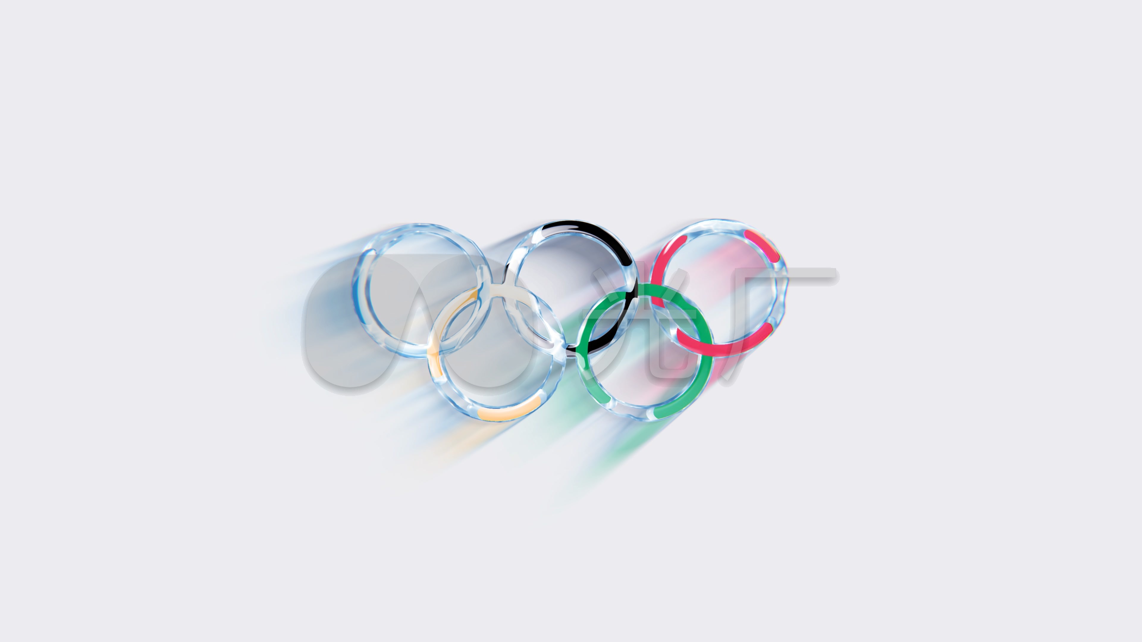 五环奥运会标水滴形成立体标志4k