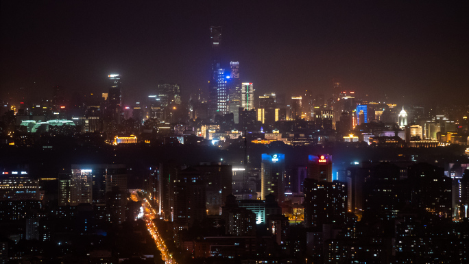 【4K】俯瞰北京全景07-夜景延时