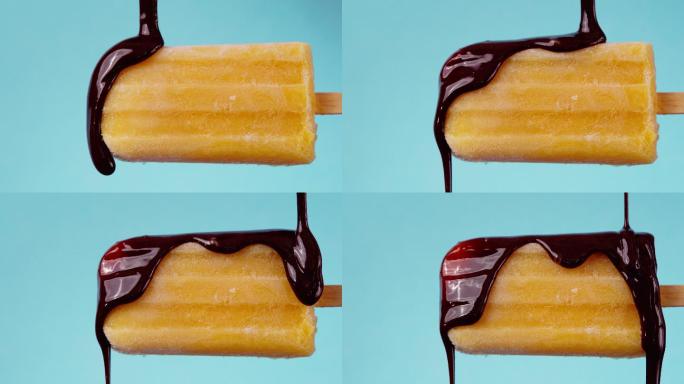芒果冰棒配黑巧克力
