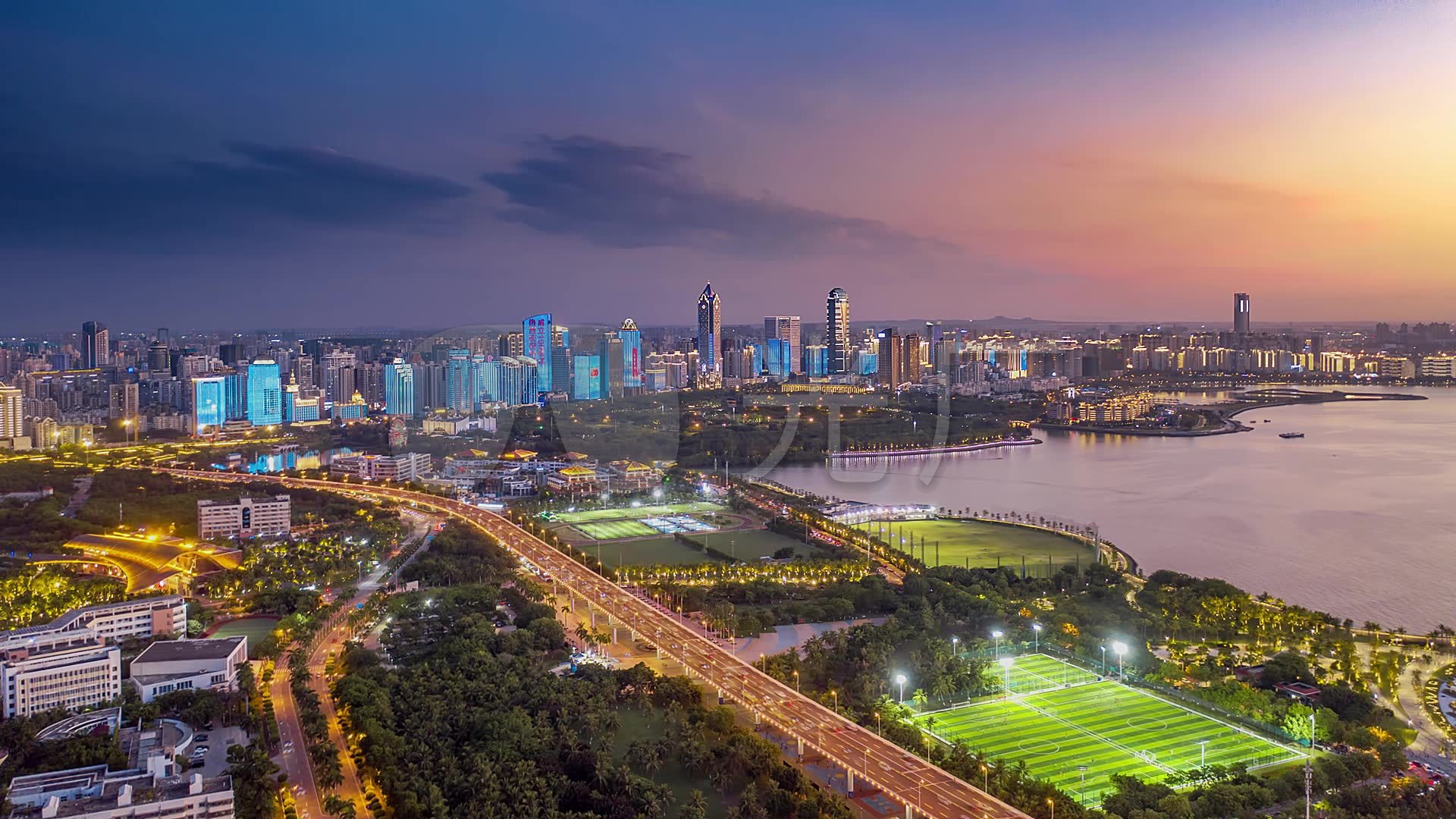 6K_航拍海口世纪大桥夜景_6016X3200_高清视频素材下载(编号:9144309)_实拍视频_光厂(VJ师网) www.vjshi.com